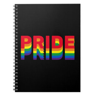 Stolz lgbt lgbtq que Gay Regenbogenfarben schwarz Notizblock