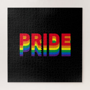 Stolz lgbt lgbtq que Gay Regenbogenfarben schwarz Puzzle