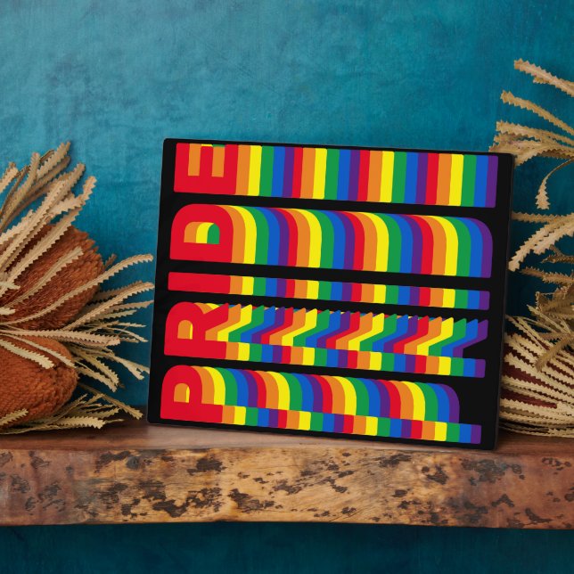 Stolz lgbt lgbtq que Gay Regenbogenmuster schwarz Fotoplatte (Seite)