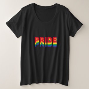 Stolz lgbt lgbtq que Gay Regenbogenmuster schwarz Große Größe T-Shirt