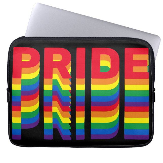 Stolz lgbt lgbtq que Gay Regenbogenmuster schwarz Laptopschutzhülle (Vorderseite)