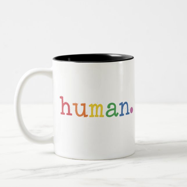 Stolz LGBT Rainbow LGBTQ Gleichheit Zweifarbige Tasse (Links)