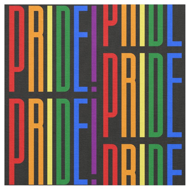 Stolz! LGBT-Regenbogenfarben-Logo Stoff (Nahaufnahme)