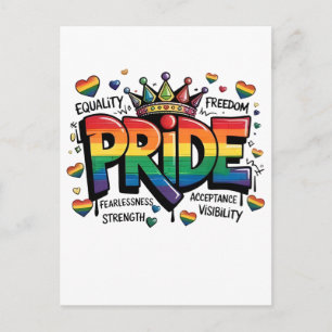 Stolz LGBTQ Akzeptanz LGBT 4. Juli Flagge USA Feiertagspostkarte