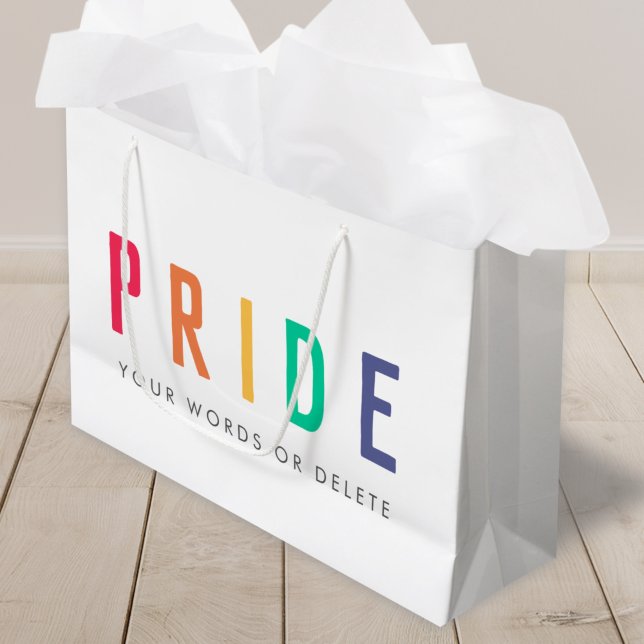 Stolz | LGBTQ Gay Modern Rainbow Große Geschenktüte (Von Creator hochgeladen)