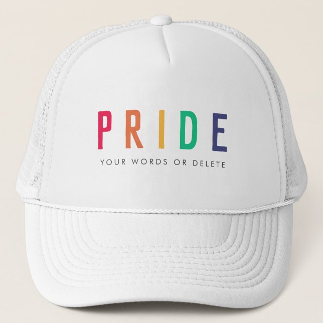 Stolz | LGBTQ Gay Modern Rainbow Truckerkappe (Vorderseite)