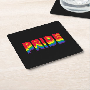 Stolz lgbtq que Gay Regenbogen Retro schwarz Rechteckiger Pappuntersetzer
