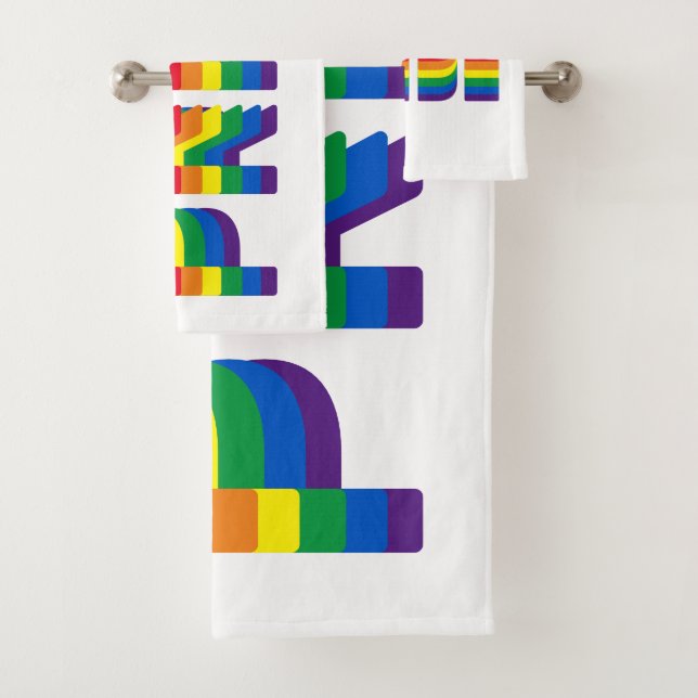 Stolz lgbtq quee Gay Regenbogen-Retrofarben Badhandtuch Set (Insitu)