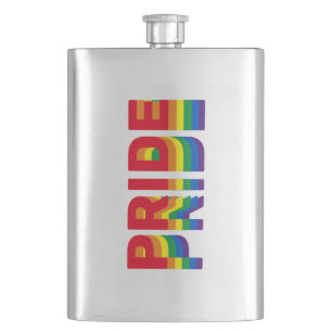 Stolz lgbtq quee Gay Regenbogen-Retrofarben Flachmann