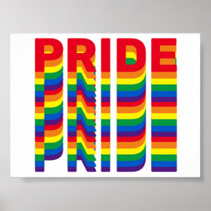 Stolz lgbtq quee Gay Regenbogen-Retrofarben Poster
