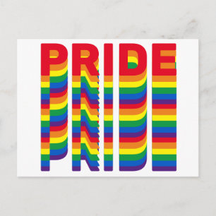 Stolz lgbtq quee Gay Regenbogen-Retrofarben Postkarte