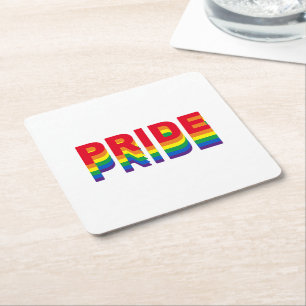 Stolz lgbtq quee Gay Regenbogen-Retrofarben Rechteckiger Pappuntersetzer