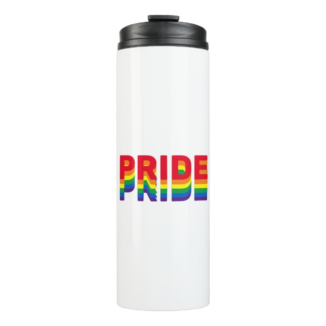 Stolz lgbtq quee Gay Regenbogen-Retrofarben Thermosbecher (Vorderseite)