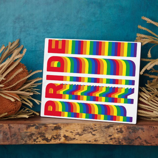 Stolz lgbtq quee Gay Regenbogenfarben Muster Fotoplatte (Seite)