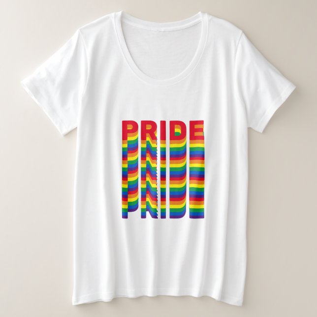 Stolz lgbtq quee Gay Regenbogenfarben Muster Große Größe T-Shirt (Design vorne)