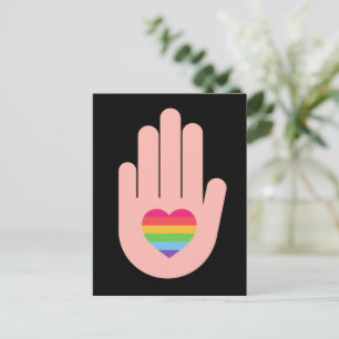 Stolz lgbtq quee Liebe. Regenbogenfarbe Postkarte