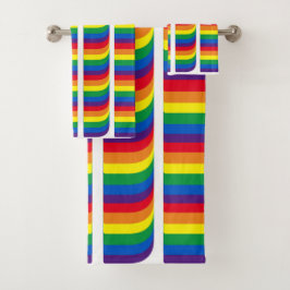 Stolz lgbtq quees Gay-Regenbogen-Retromuster Badhandtuch Set