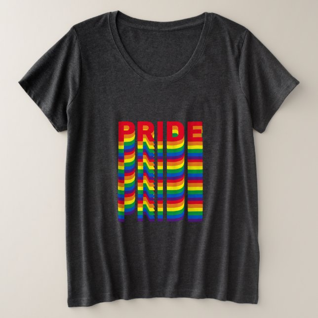 Stolz lgbtq quees Gay-Regenbogenmuster Große Größe T-Shirt (Design vorne)