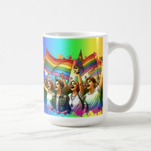 Stolz LGBTQIA + Menschen und Flaggen Kaffeetasse