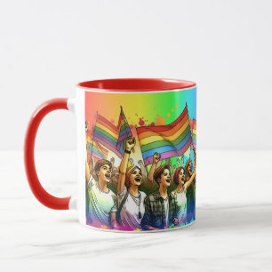 Stolz LGBTQIA + Menschen und Flaggen Tasse