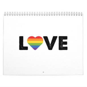 Stolz Liebe ist Liebe Gay Gleichheit Regenbogen LG Kalender