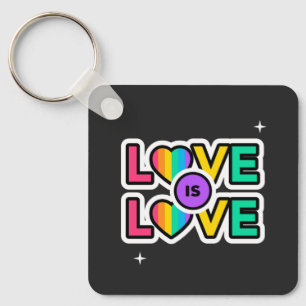 Stolz. Liebe ist Liebe. Gay Rainbow Farben Keycha Schlüsselanhänger