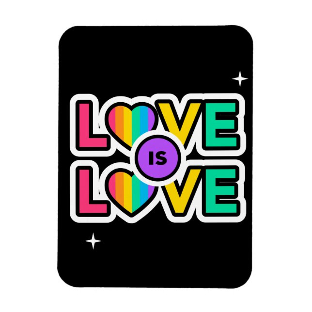 Stolz. Liebe ist Liebe. Gay Rainbow Farben Magnet (Vertikal)