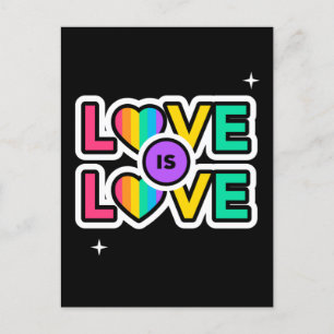 Stolz. Liebe ist Liebe. Gay Rainbow Farben Postkarte