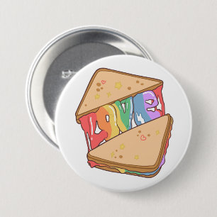 Stolz. Liebe ist Liebe. Niedliche Liebe. Regenboge Button
