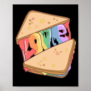 Stolz. Liebe ist Liebe. Niedliche Liebe. Regenboge Poster