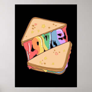 Stolz. Liebe ist Liebe. Niedliche Liebe. Regenboge Poster