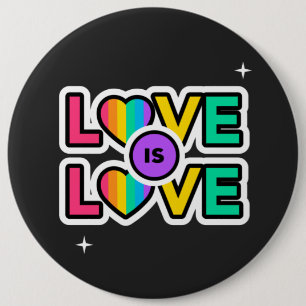 Stolz. Liebe ist Liebe. Schaltfläche "Gay Rainbow" Button