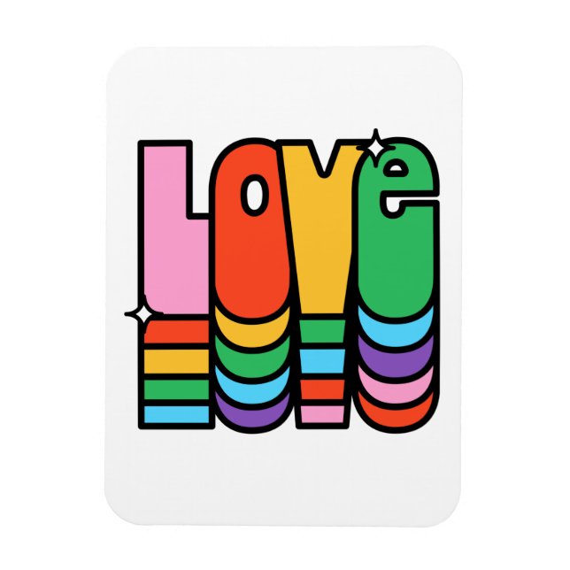 Stolz-Liebe Regenbogenfarbe. Liebe ist Liebe. Magnet (Vertikal)