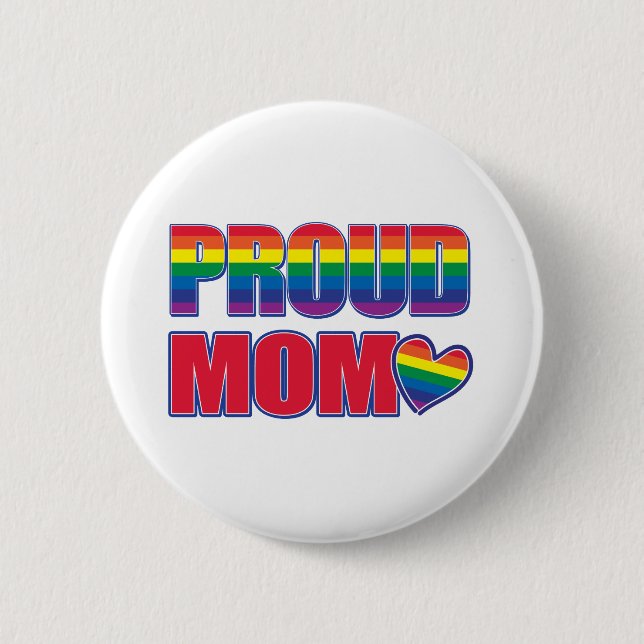 Stolz-MAMA-Regenbogen Flagge Button (Vorderseite)