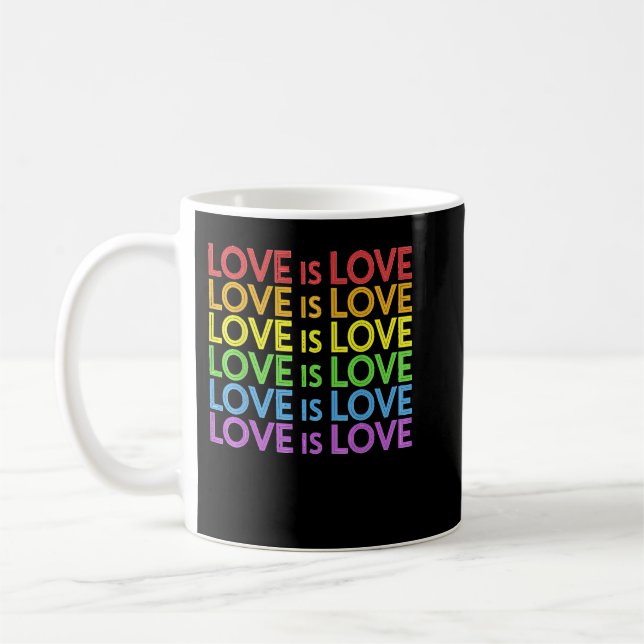 Stolz März Rainbow LGBT Gleichheit Liebe ist Liebe Kaffeetasse (Links)