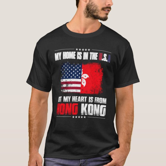 Stolz meine Zuhause ist in den USA, aber mein Herz T-Shirt (Vorderseite)