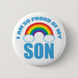 Stolz meines Sohn Rainbow Gay Pride Parent Button