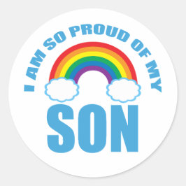 Stolz meines Sohn Rainbow Gay Pride Parent Runder Aufkleber
