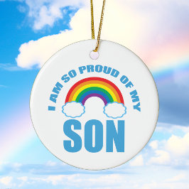 Stolz meines Sohnes Rainbow Gay Pride Weihnachten Keramik Ornament