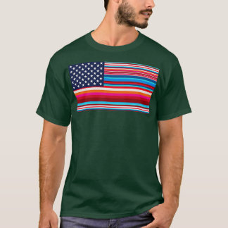 Stolz mexikanische Serape American Flag USA Se T-Shirt