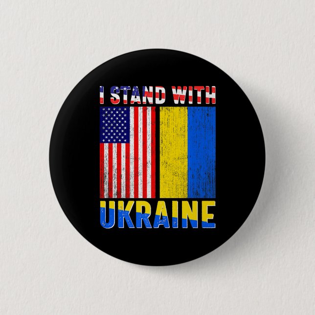 Stolz mit der Ukraine Vintages ukrainisches Amerik Button (Vorderseite)