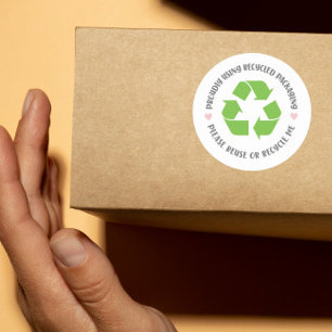 stolz mit recycelter Verpackung versand ökologisch Runder Aufkleber
