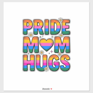 Stolz-Mutter-Umarmer Vintage-Regenbogen-Vektor-Des Aufkleber
