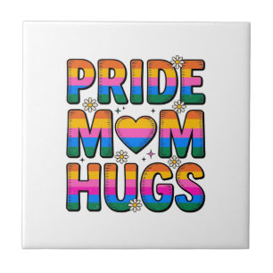 Stolz-Mutter-Umarmer Vintage-Regenbogen-Vektor-Des Fliese
