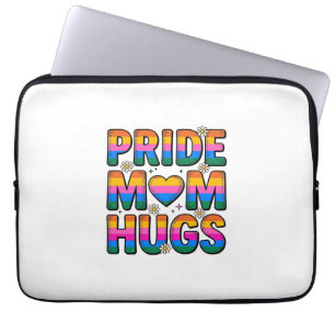 Stolz-Mutter-Umarmer Vintage-Regenbogen-Vektor-Des Laptopschutzhülle