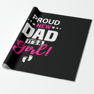 Stolz neuer Papa Es ist ein Mädchen Geschenkpapier