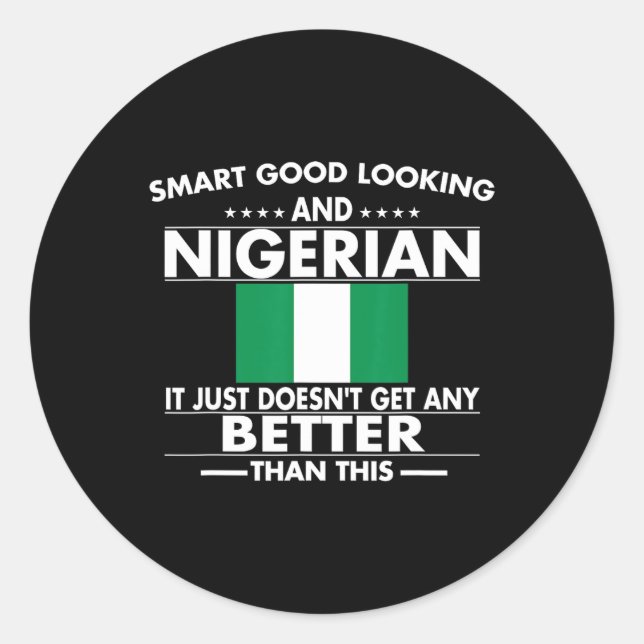 Stolz nigerianische Flagge Nigeria Heritage Wurzel Runder Aufkleber (Vorderseite)