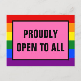 Stolz offen für alle LGBT-Kunden - Regenbogenfreih Postkarte