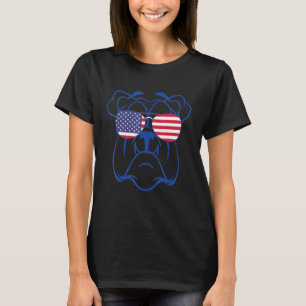 Stolz Old English Bulldog American Flag Sonnenbril T-Shirt