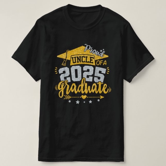 Stolz Onkel einer Klasse von 2025 Abschluss Senior T-Shirt (Design vorne)